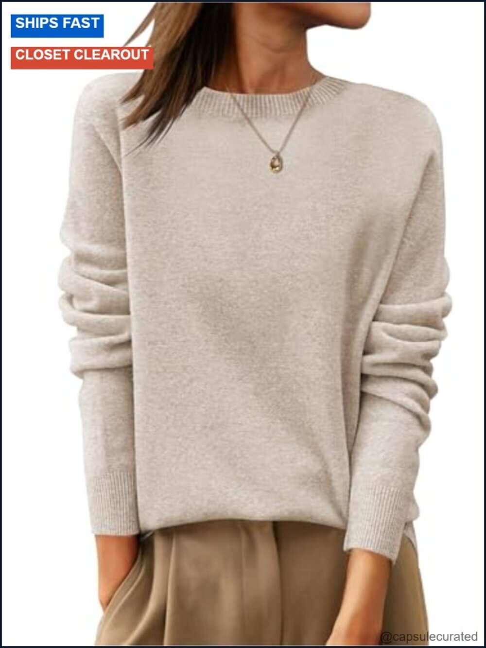 100% Wool Crewneck Long Sleeve Pullover Sweater - Work Casual Basic Top